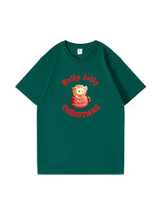 Holly Jolly Christmas Printed Cotton T-shirt