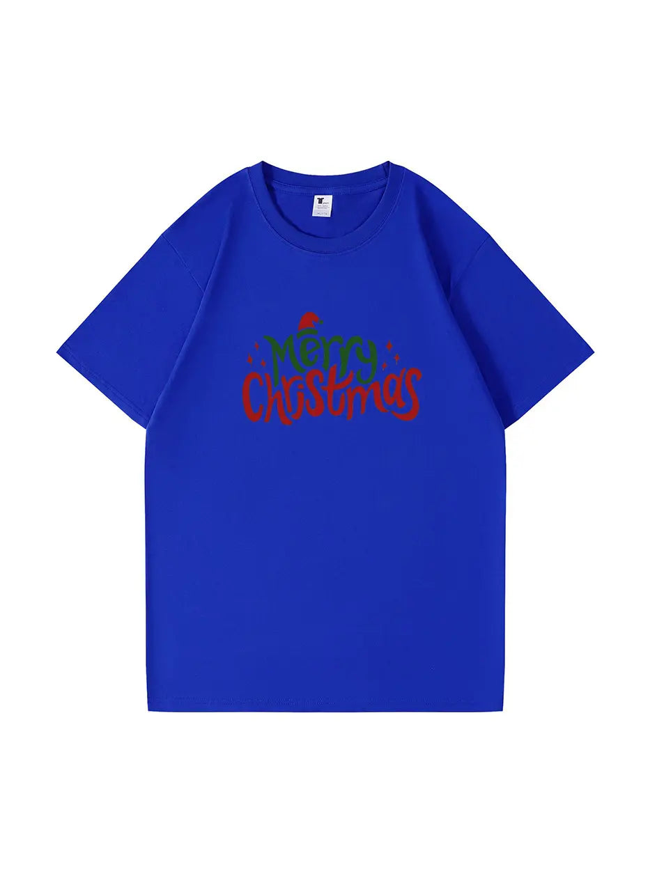 Custom Merry Christmas Cotton T-Shirt Festive and Comfortable Tee for Holiday Celebrations and Seasonal Cheer