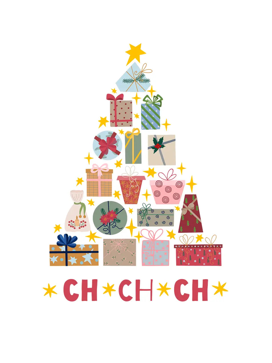 Christmas Tree Printed Cotton Hoodie