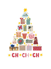 Christmas Tree Printed Cotton Hoodie