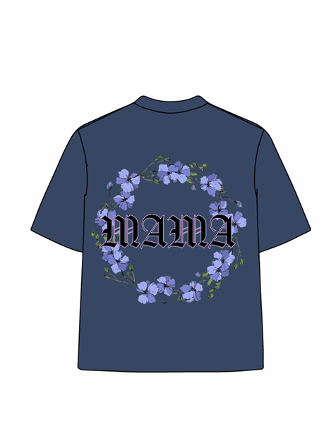 270g Mom Garland Printed Wash Old Cotton T-shirt