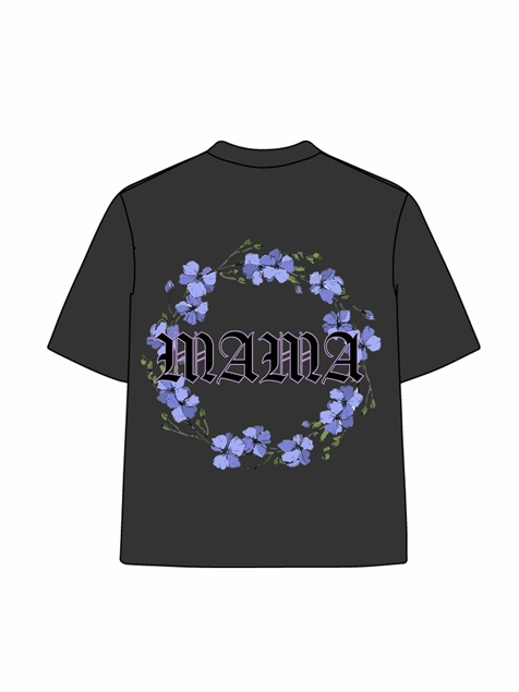 270g Mom Garland Printed Wash Old Cotton T-shirt