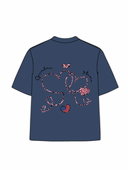 270g Leopard Print Grandma Letter Printed Wash Old Cotton T-shirt