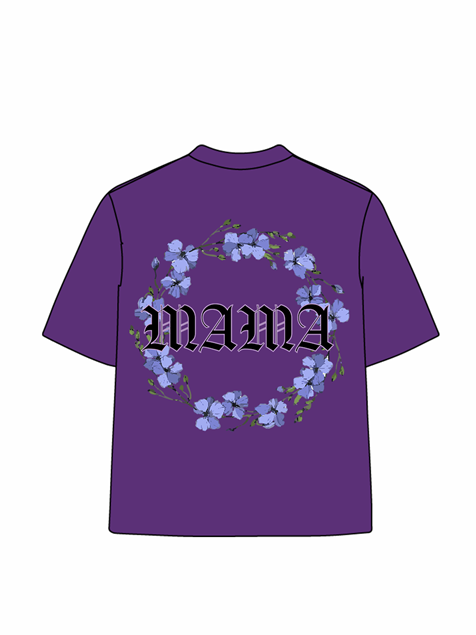 270g Mom Garland Printed Wash Old Cotton T-shirt
