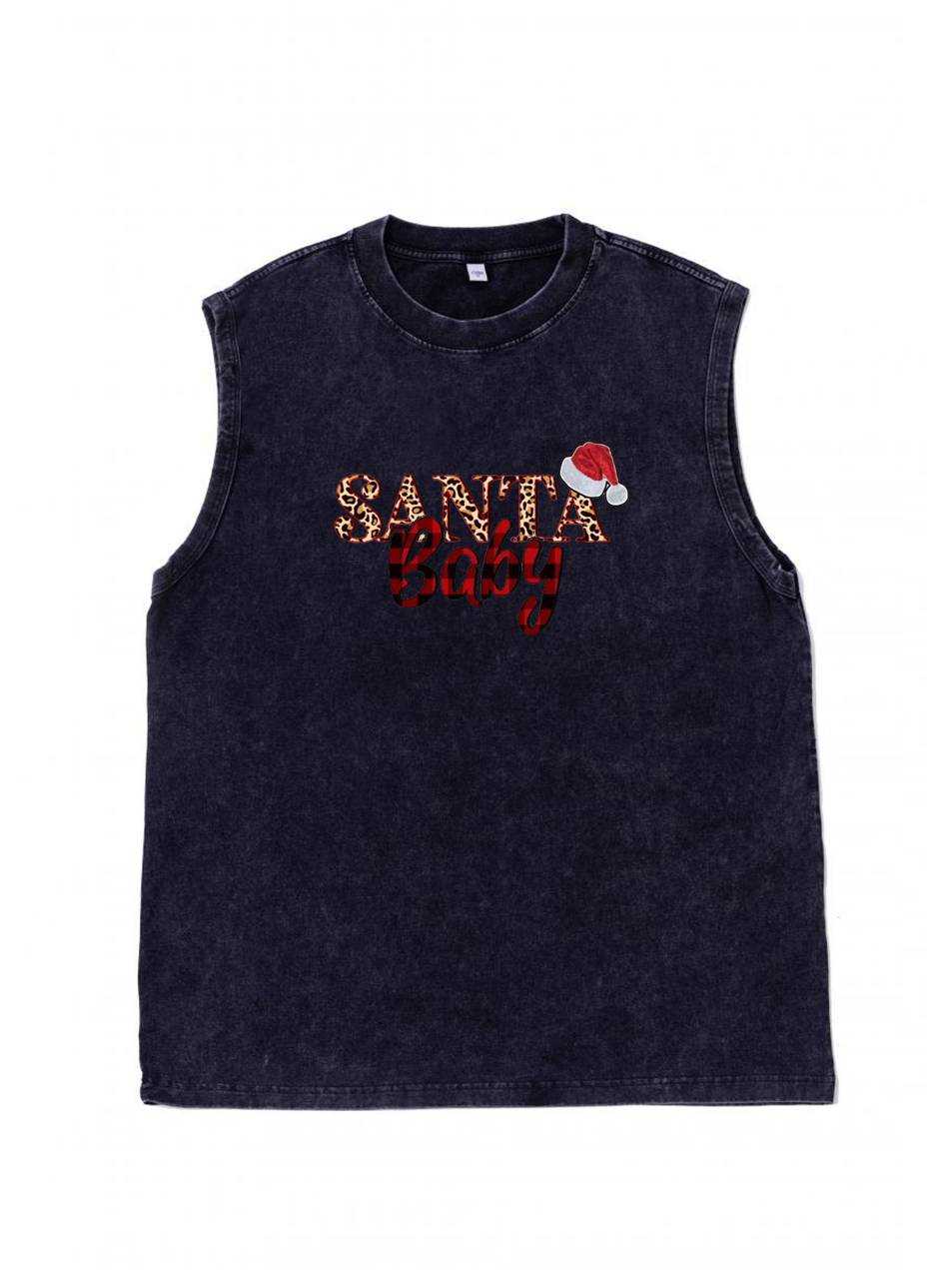 Men's Santa Baby Sleeveless Cotton Tank Top Festive Holiday Shirt