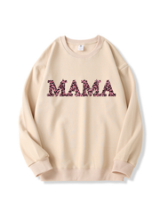 320g Leopard Print MAMA Printed Cotton Sweatshirt