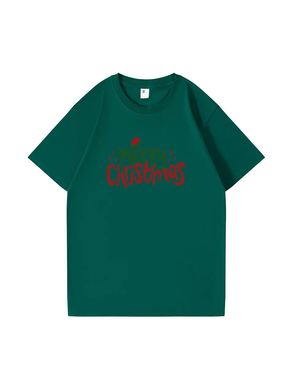 Custom Merry Christmas Cotton T-Shirt Festive and Comfortable Tee for Holiday Celebrations and Seasonal Cheer