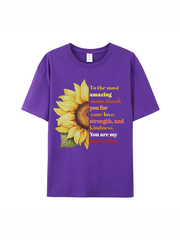 180g Sunflower Mama Letter Printed Cotton T-shirt