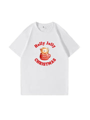 Holly Jolly Christmas Printed Cotton T-shirt