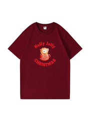 Holly Jolly Christmas Printed Cotton T-shirt