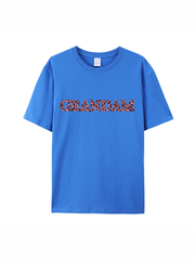 180g Leopard Print Grandma Letter Printed Cotton T-shirt
