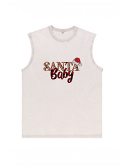Men's Santa Baby Sleeveless Cotton Tank Top Festive Holiday Shirt