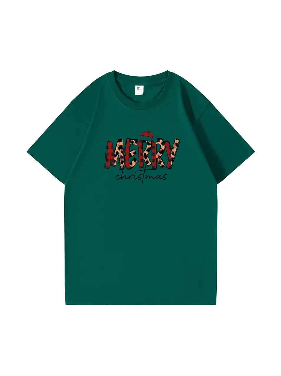 Personalized Merry Christmas Cotton T-shirt Festive Holiday Apparel Great Gift Idea