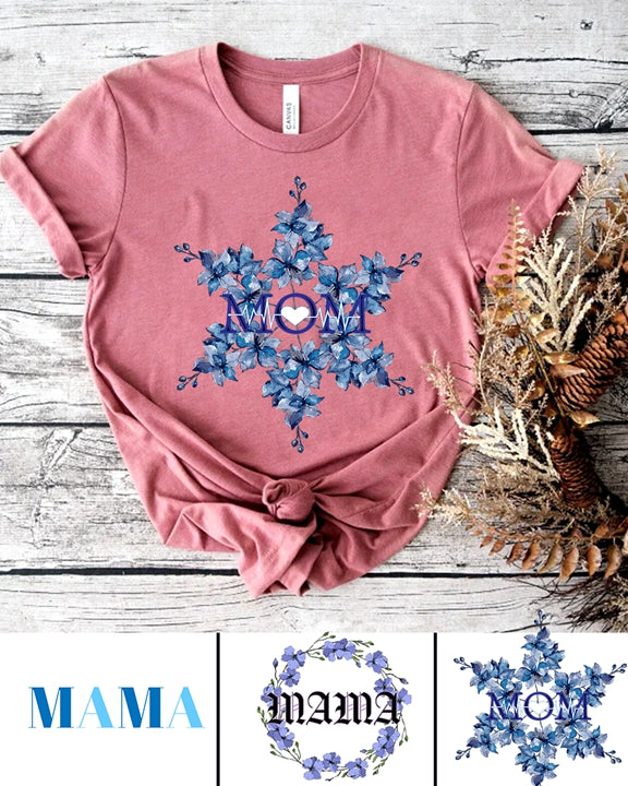 270g Mom Garland Printed Wash Old Cotton T-shirt