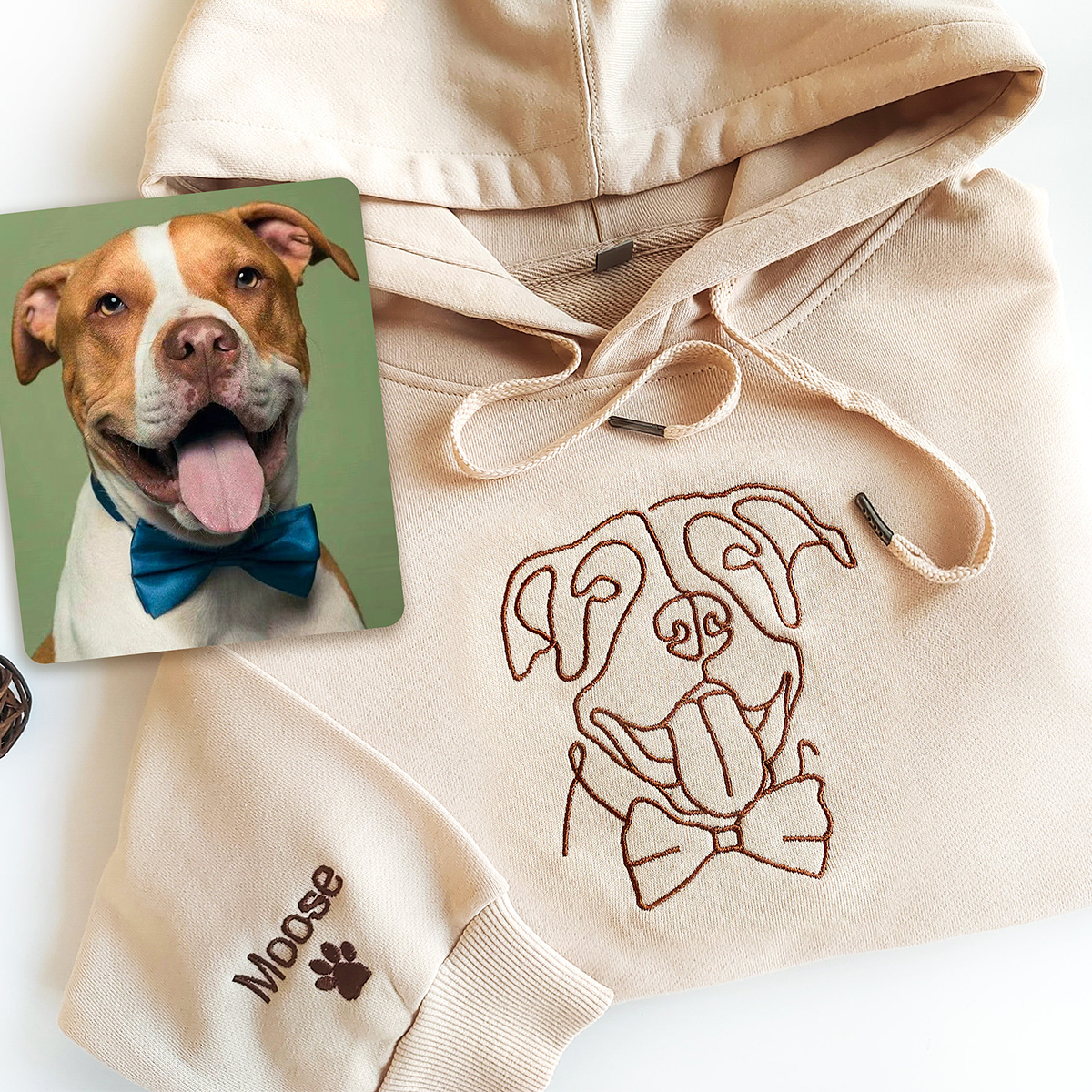Custom Embroidered Dog Hoodie for Dog Mom