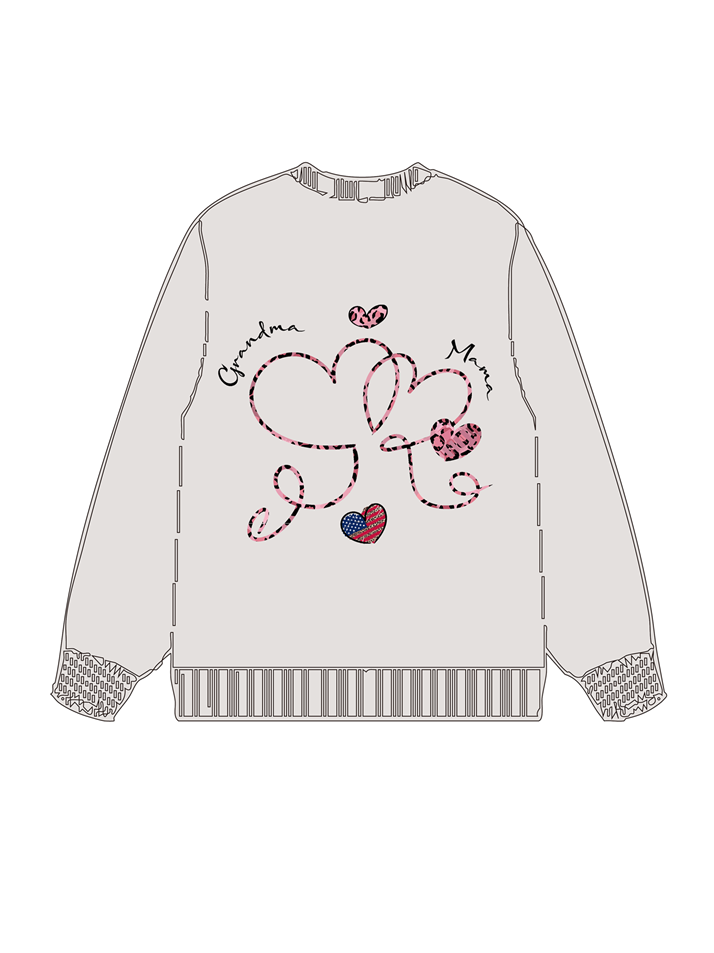 320g Leopard Print MAMA Printed Cotton Sweatshirt