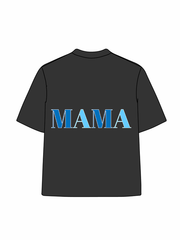 270g Blue Mama Printed Wash Old Cotton T-shirt