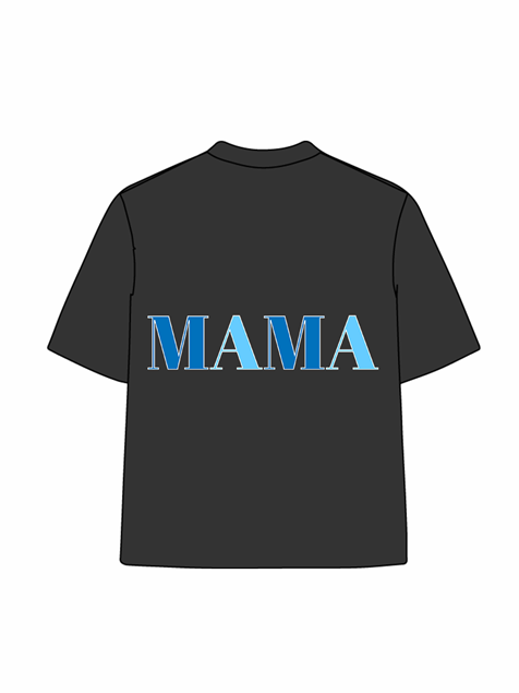 270g Blue Mama Printed Wash Old Cotton T-shirt