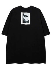 Colorblock Men's Pattern Printed Drop Shoulder T-Shirt