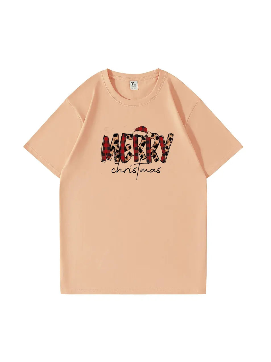 Personalized Merry Christmas Cotton T-shirt Festive Holiday Apparel Great Gift Idea