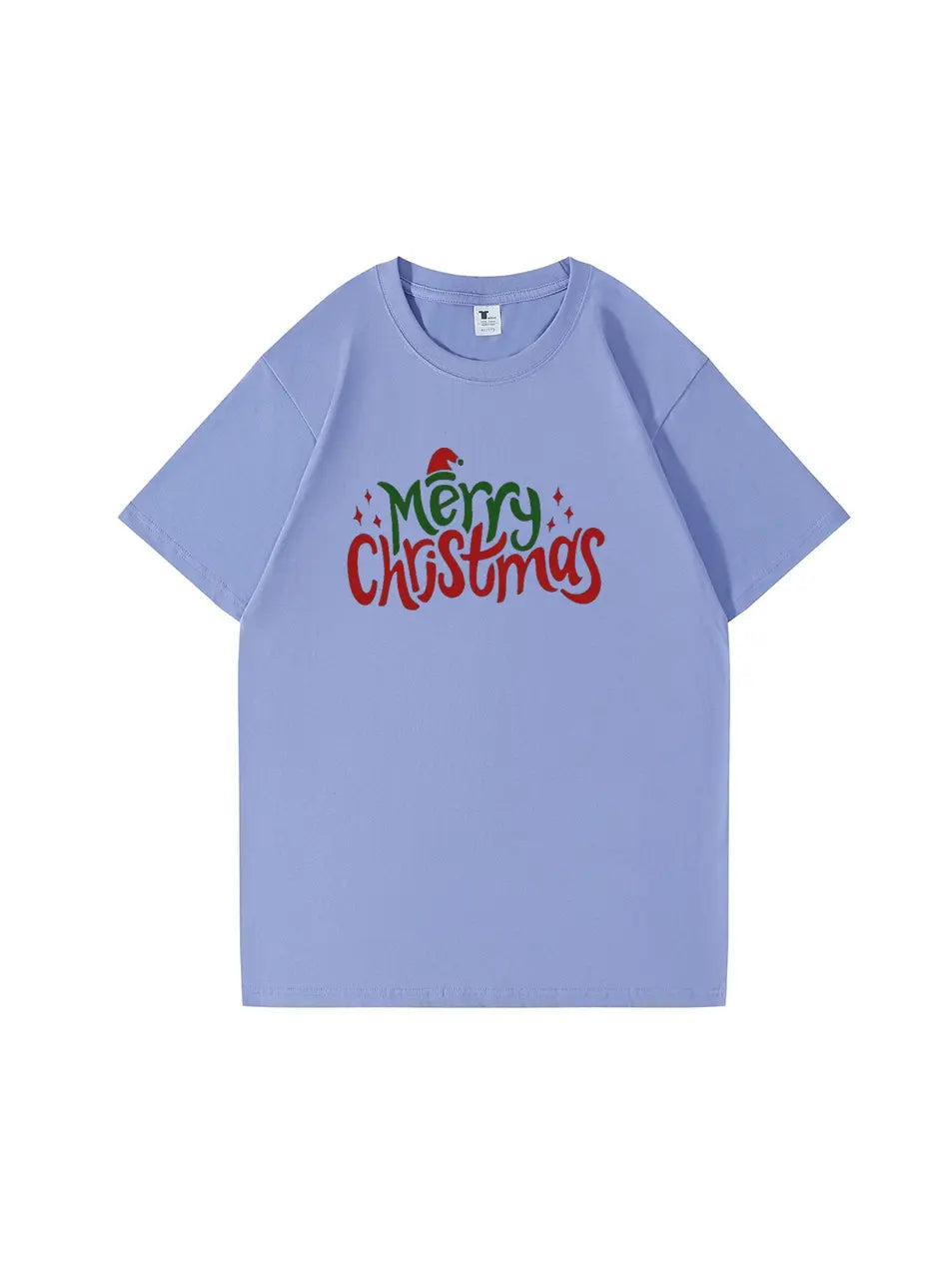 Custom Merry Christmas Cotton T-Shirt Festive and Comfortable Tee for Holiday Celebrations and Seasonal Cheer
