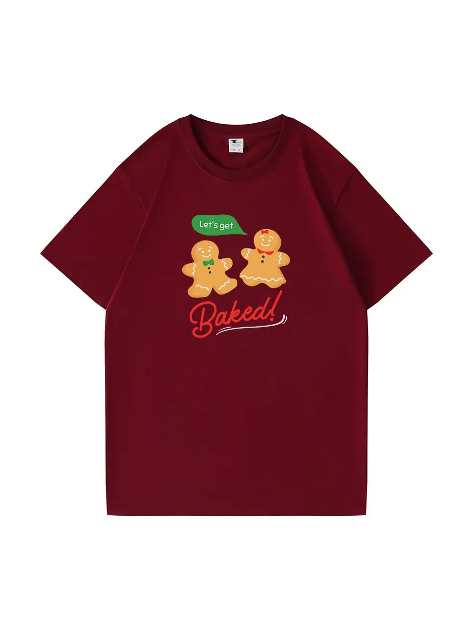 Festive Christmas Gingerbread Man Cotton T-Shirt Fun and Cozy Tee for Holiday Celebrations and Seasonal Style