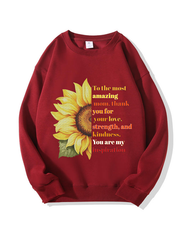 320g Sunflower Grandma Letter Printed Cotton Sweatshirt