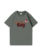 Custom Santa Baby Christmas Cotton T-Shirt Adorable and Festive Tee for Holiday Celebrations