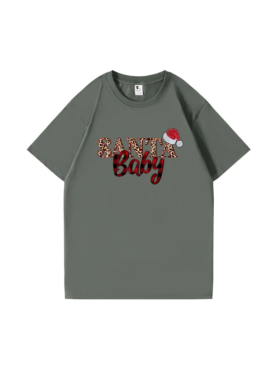 Custom Santa Baby Christmas Cotton T-Shirt Adorable and Festive Tee for Holiday Celebrations
