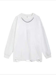 Men's Simple Necklace Long Sleeve T-shirt