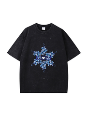 270g Mom Garland Printed Wash Old Cotton T-shirt