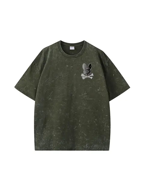 270g Cotton Easter Back Printed Wash Old T-shirt