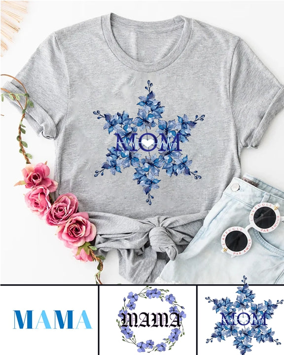 270g Mom Garland Printed Wash Old Cotton T-shirt