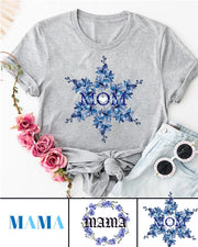 270g Mom Garland Printed Wash Old Cotton T-shirt