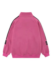 Vintage Three-bar Monogram Embroidered Half Zip Polo Sweatshirt