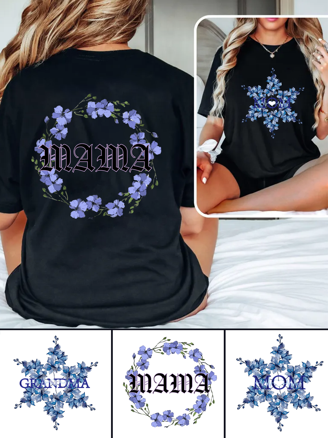 180g Mama Garland Printed Cotton T-shirt