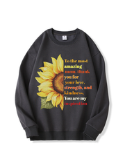 320g Sunflower Mama Letter Printed Cotton Sweatshirt