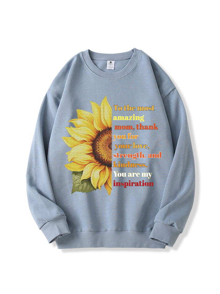 320g Sunflower Grandma Letter Printed Cotton Sweatshirt