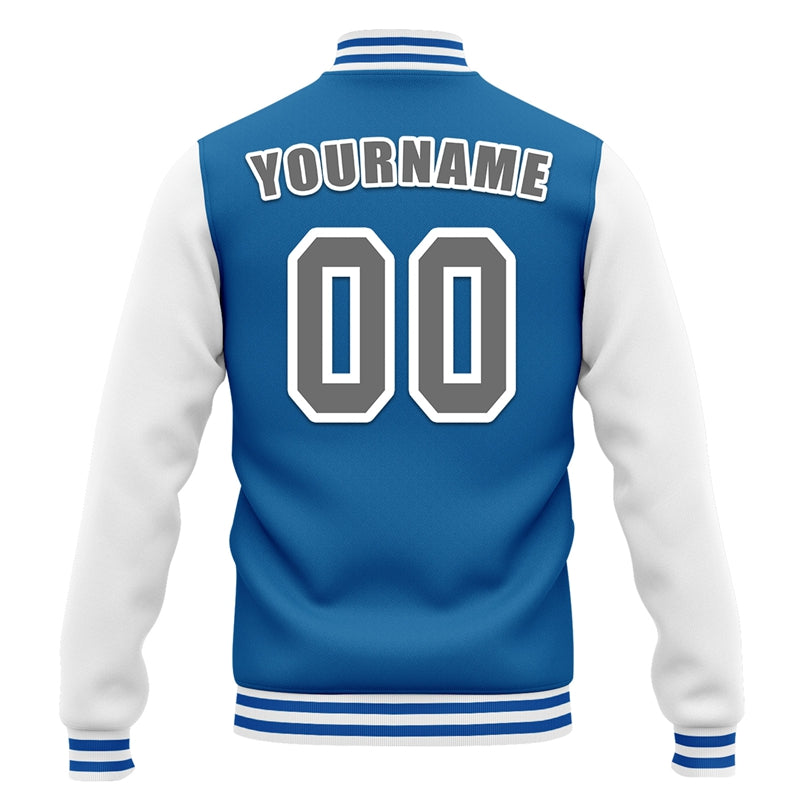 Men Custom Blue White Letterman Two-Tone Baseball Jacket