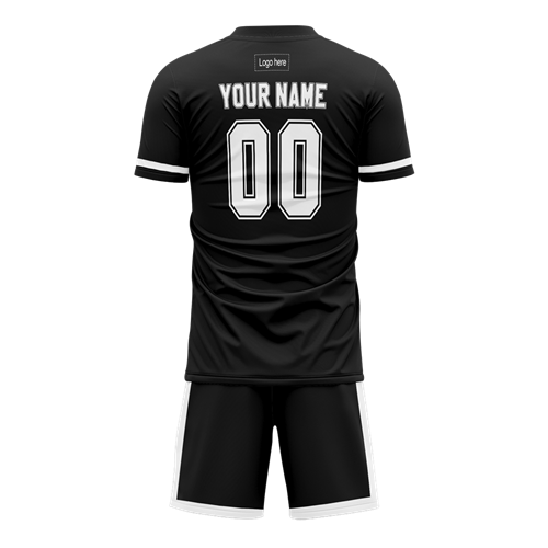 Custom Black Collar Sublimation Soccer Uniform Jersey