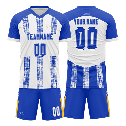 Custom Figure Blue Soccer Uniform Jersey