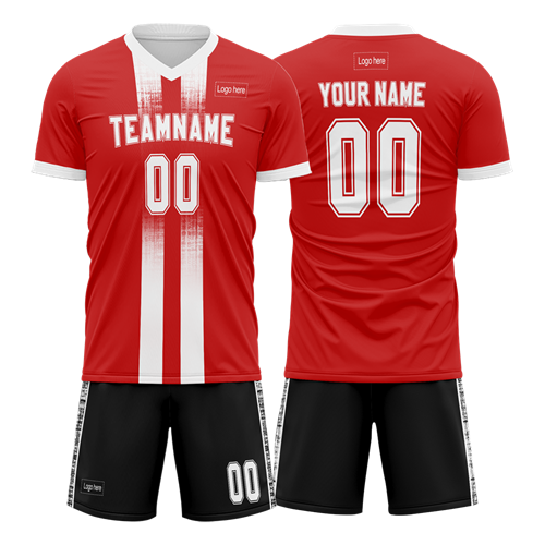 Custom Figure Red Soccer Uniform Jersey