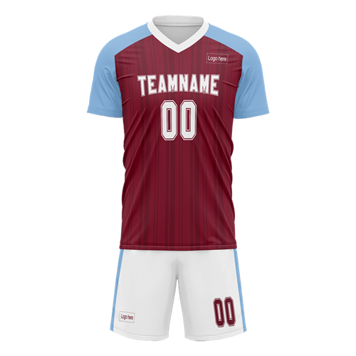 Custom Figure Black Red Sublimation Soccer Uniform Jersey