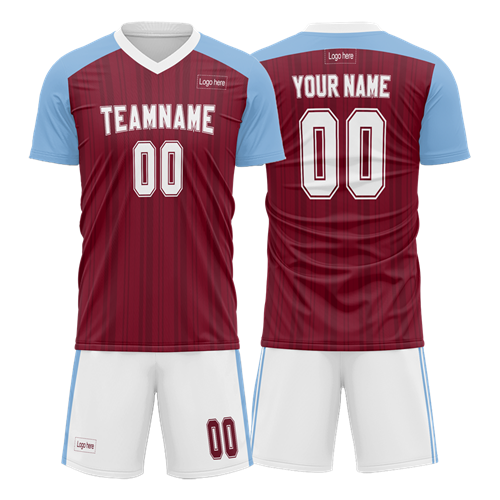 Custom Figure Black Red Sublimation Soccer Uniform Jersey